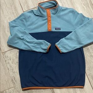 Patagonia Teal and Navy Fleece Pullover
